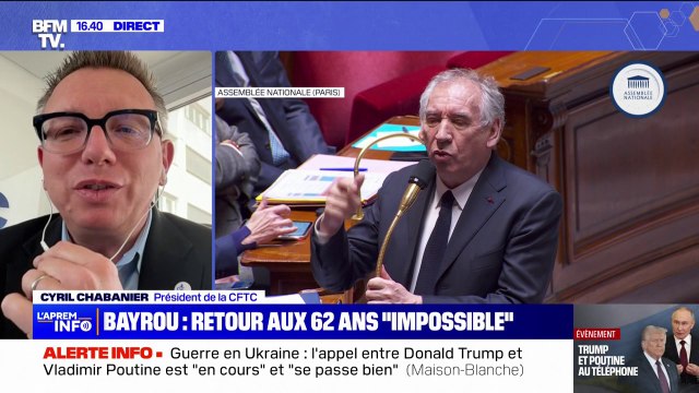 Réforme des retraites: On persiste à dire au Premier ministre qu'on peut revenir sur l'âge des 64 ans , rappelle Cyril Chabanier (CFTC)