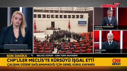 TBMM Genel Kurulu, CHP milletvekillerinin kürsü işgali nedeniyle kapandı