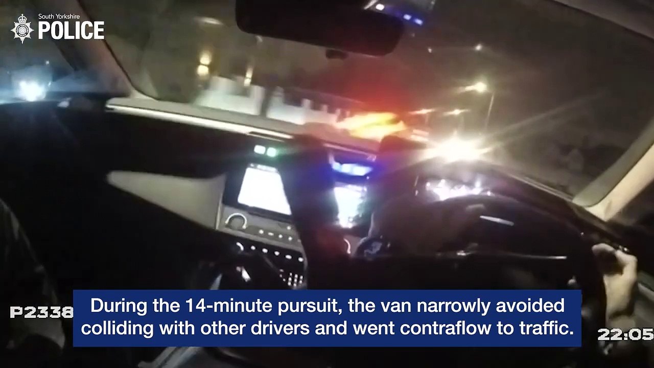 A van driver who was caught trying to steal fuel from a construction site was arrested by officers after a high-speed pursuit through the streets of Doncaster.