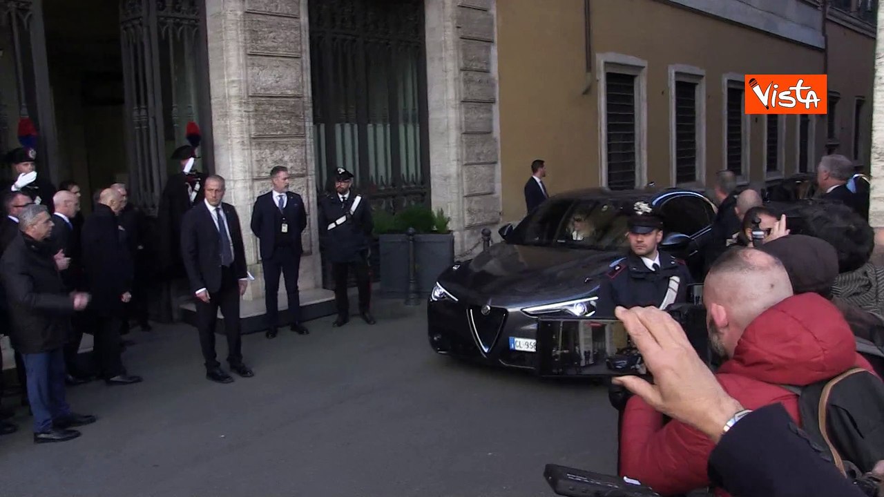 L'arrivo della premier Meloni al Senato per le comunicazioni in vista del Consiglio Europeo