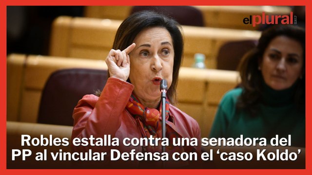 Robles estalla contra un senador del PP al vincular Defensa con el 'caso Koldo'