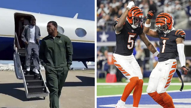 NFL: Ja'marr Chase y Tee Higgins llegan en jet privado a firmar histórica extensión con los Bengals