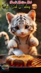 Tiger Cub Making Burger