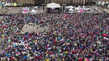 Plaza Bolívar no se llenó imágenes del dron de Presidencia desmienten a Petro, que jura que no cabía un alma