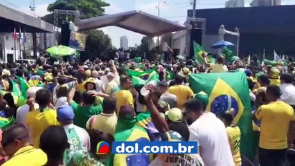 b'Palanque de Bolsonaro em Bela9m'