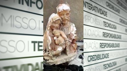 b'Imagens sagradas sobrevivem a incaandio em Castanhal'