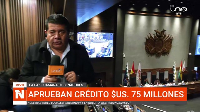 Cámara de Senadores aprobó el crédito de 75 millones de dólares