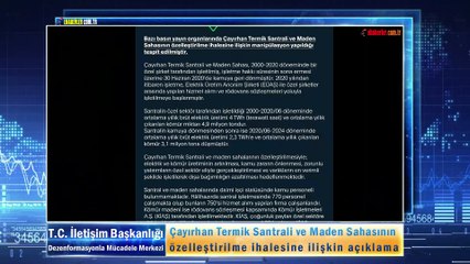 Çayırhan Termik Santrali ve Maden Sahasının özelleştirilme ihalesine ilişkin açıklama