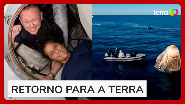 Astronautas 'presos' há 9 meses no espaço chegam à Terra