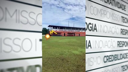 b'Clube do Remo comea7a a realizar reparos no gramado do campo principal do seu novo CT'