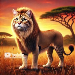 _House Cat vs. Lion_ The Ultimate Feline Showdown! 🐱🦁_  🐱 #CatVsLion 🦁 #FelineBattle 🐾