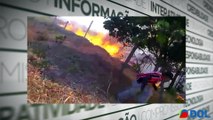 b'Moradores tentam desesperadamente apagar fogo no sudeste do Para1'