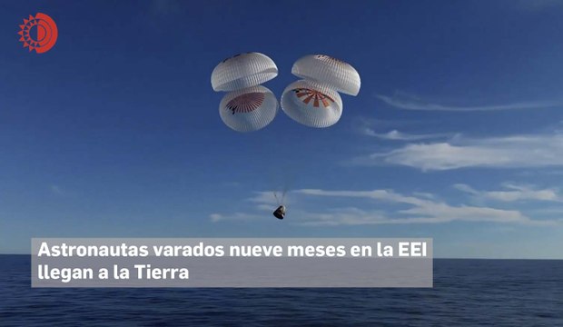 Astronautas varados nueve meses en la EEI llegan a la Tierra