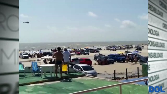 b'Criana7a desaparecida em praia de Salinas mobiliza buscas'