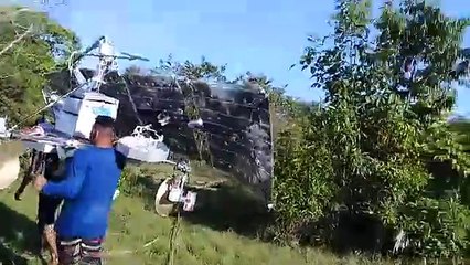 b'Sata9lite cai em zona rural de Santara9m e assusta moradores'