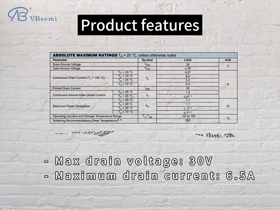 QM3008K-VB is a SOT23 package N-Channel field effect MOS tube