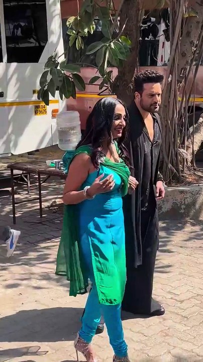 Krushna Abhishek and Kashmira Shah at Laughter Chefs S2 Sets