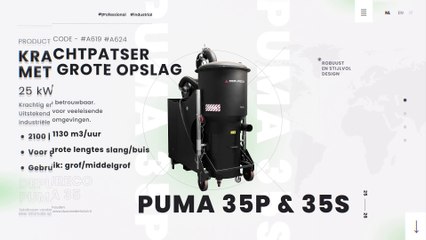 Depureco Puma 35P & 35S | Krachtige heavy duty industriële stofzuigers voor zware toepassingen