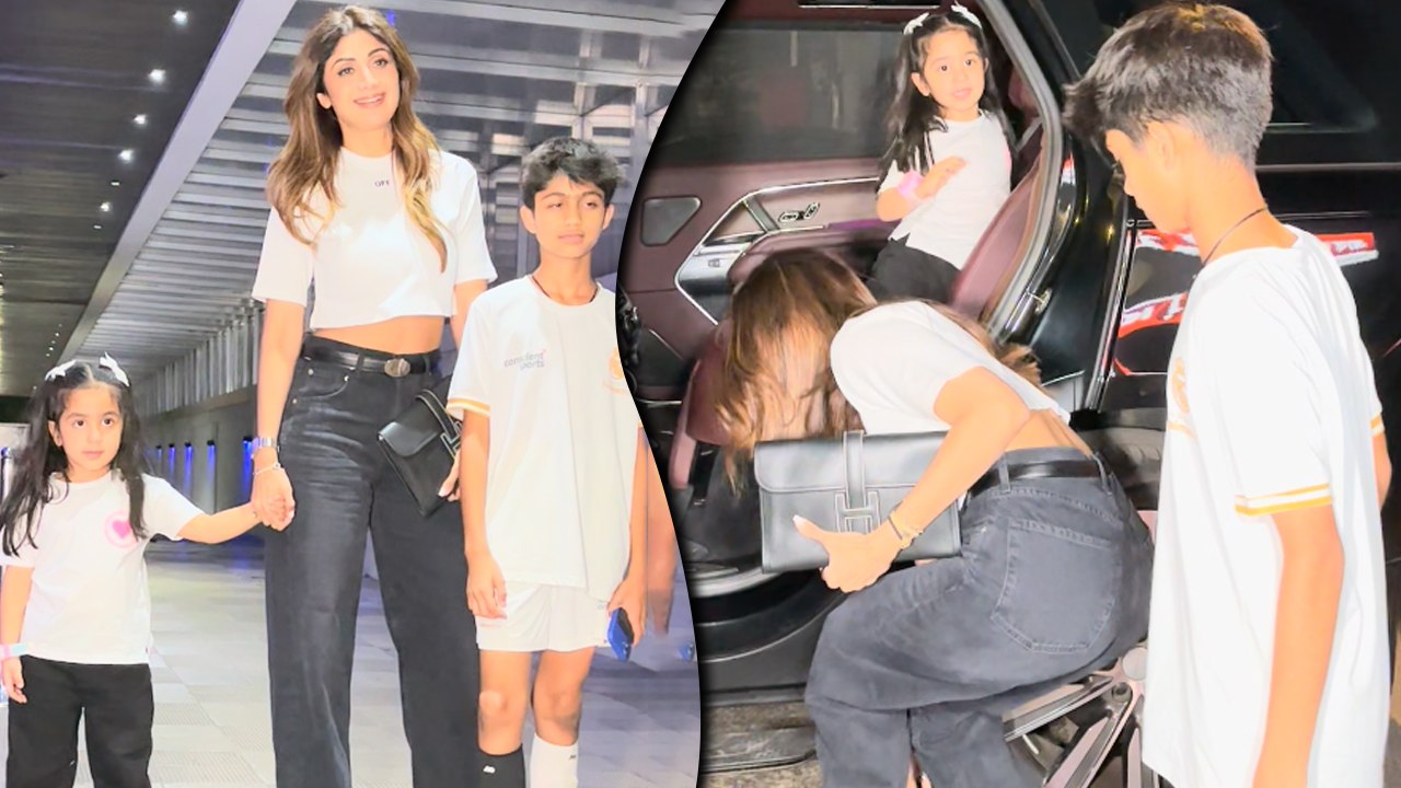 Shilpa Shetty Snapped With Cute Kids For Dinner...