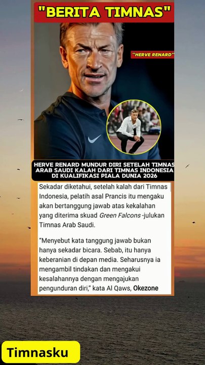 HERVE RENARD mundur DIRI setelah Timnas Arab SAUDI kalah Dari TIMNAS  #herverenard#timnas#fifa