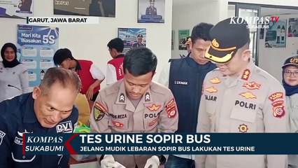 Jelang Mudik Lebaran Sopir Bus Lakukan Tes Urine