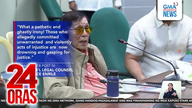 Enrile - Kabalintunaang humihingi ng hustisya ang mga nagkasa ng kawalan ng hustisya | 24 Oras