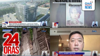 24 Oras: (Part 2) Courier company, hinoldap; suspek arestado; mga testigo, bibigyan ng proteksyon ng ICC at dadalhin sa the Netherlands kung kailangan; ilang lugar sa Mindanao, inulan at binaha, atbp.