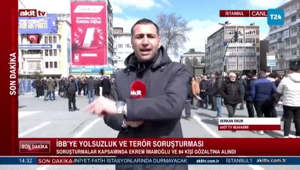 İmamoğlu’nun gözaltına alınmasını protesto etmek için toplanan vatandaşlar Akit TV muhabirlerini kovdu