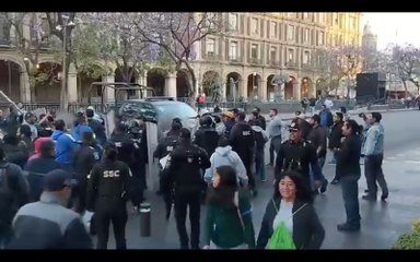 Enfrentamiento CNTE y policías