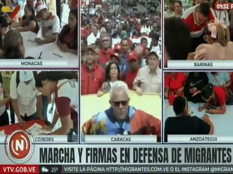 Monaguenses se manifiestan en la Plaza Bolívar del mcpio. Maturín en defensa de migrantes venezolanos