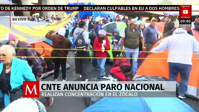 Maestros del CNTE inician paro nacional de 72 hrs en el Zócalo