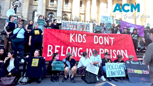 Protesters gathered outside the Victorian lower house after passing of Tough Bail Bill