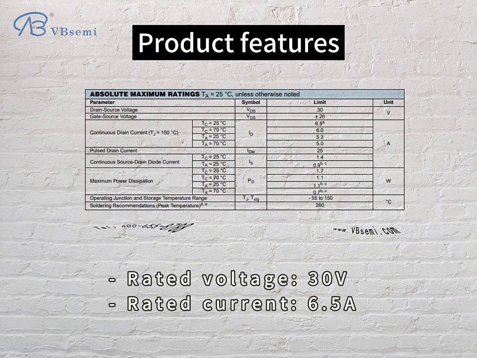 US3400-VB is a SOT23 package N-Channel field effect MOS tube