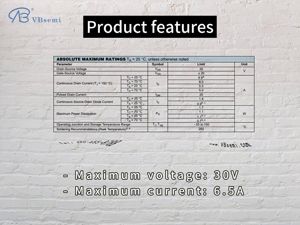 G2306A-VB is a SOT23 package N-Channel field effect MOS tube