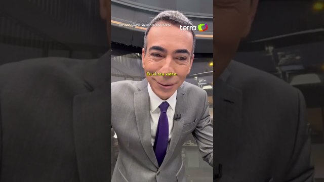 César Tralli grava recado carinhoso para criança autista que recriou apresentação do JH #shorts