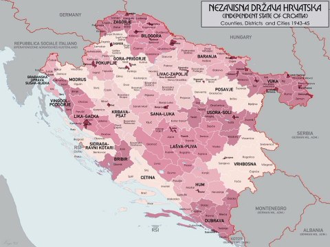 Map of Independent State of Croatia. Peta Negara Merdeka Kroasia. Independent States of Croatia Map. Karta Nezavisne Države Hrvatske. क्रोएशिया के स्वतंत्र राज्य का मानचित्र. کروشیا کی آزاد ریاست کا نقشہ. স্বাধীন ক্রোয়েশিয়া রাষ্ট্রের মানচিত্র
