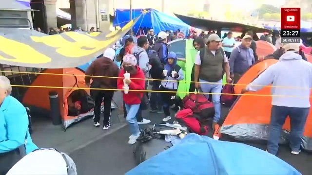 CNTE inicia paro nacional y plantón en el Zócalo exigiendo abrogación de ley del ISSSTE