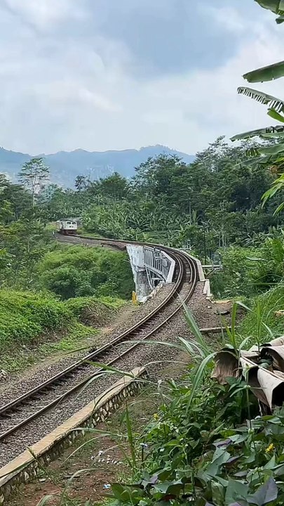 Kereta api melewati pemandangan yang menakjubkan!  Siapa yang suka perjalanan kereta api? 😍🚂 Kereta Api Harina