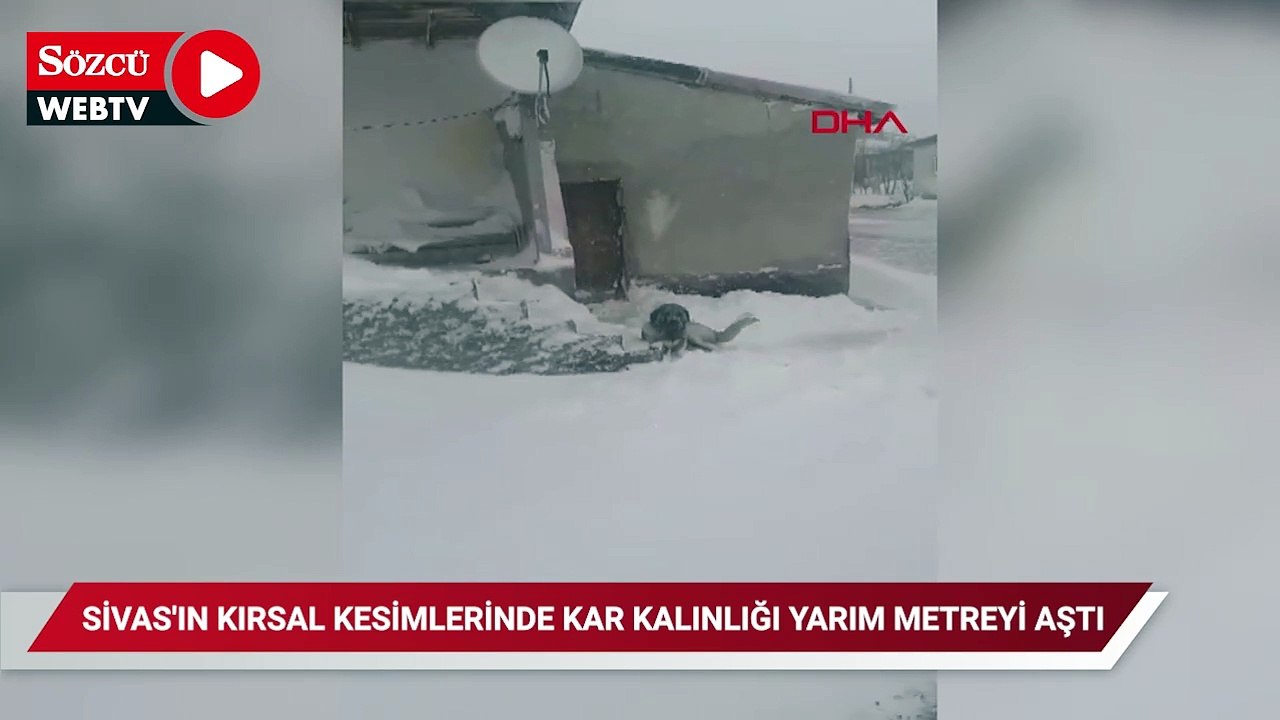 Sivas'ın kırsal kesimlerinde kar kalınlığı yarım metreyi aştı