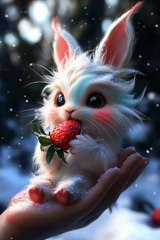 Cat Eating strawberry