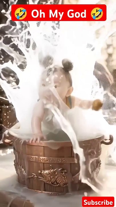 The Best Funny Video You Should Not Miss   Cute baby Enjoying Water Ai Animations –