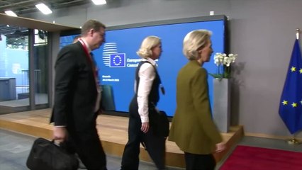 EU leaders arrive at summit to discuss support for Ukraine