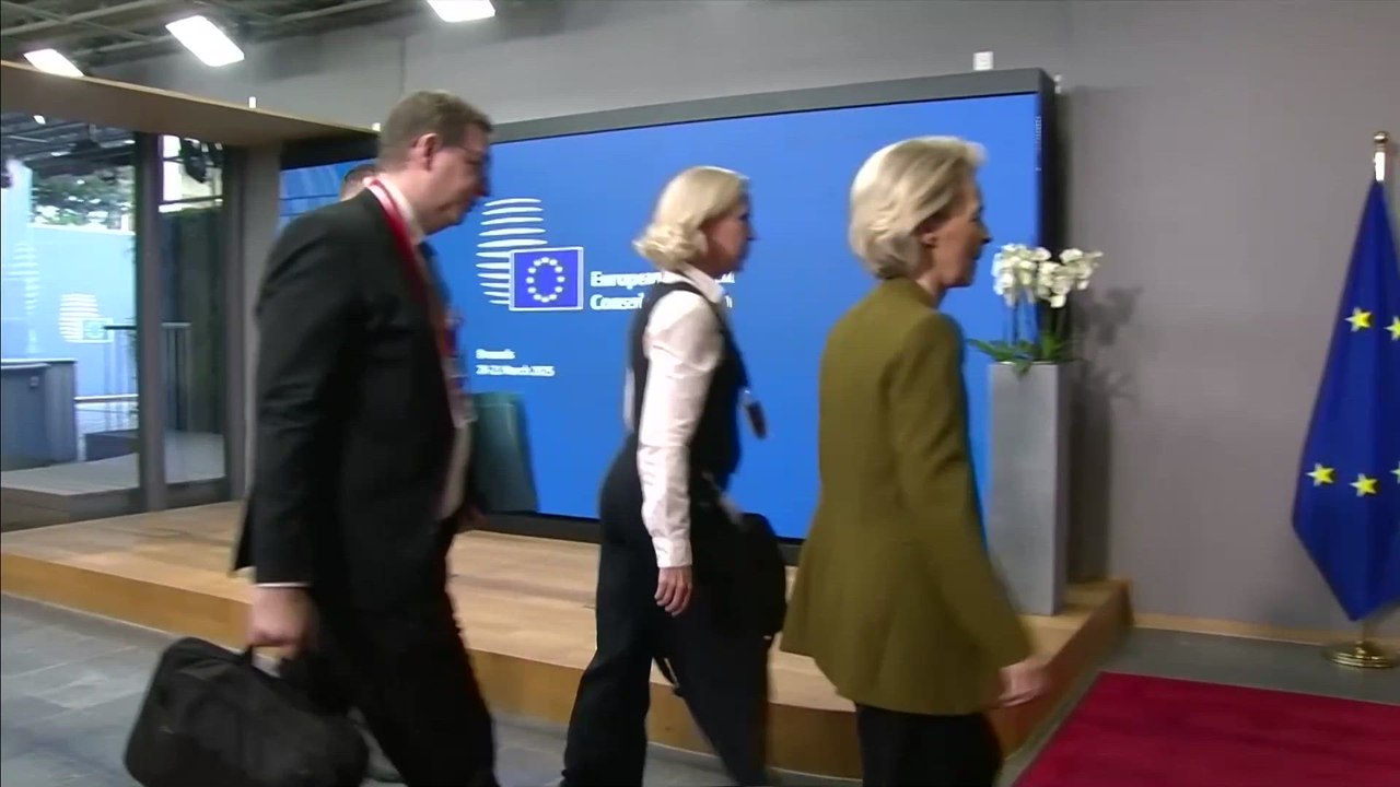 EU leaders arrive at summit to discuss support for Ukraine