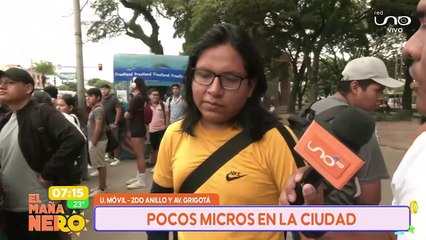 Pocos micros en las calles de la Ciudad de los Anillos