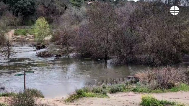 Inundaciones en las inmediaciones de la presa de Mingorrubio por las fuertes precipitaciones