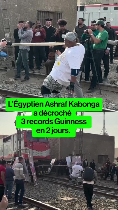Record Guinness : l’Égyptien Ashraf Kabonga tire un train avec ses dents