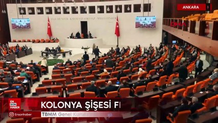 TBMM Genel Kurulu'nda gerginlik: Kolonya şişesi fırlatıldı