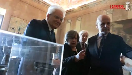 Roma, Mattarella e Giuli visitano l'Istituto nazionale di Studi Romani