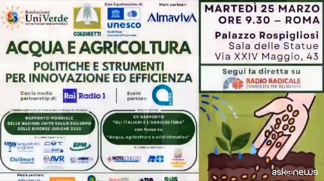 Acqua e agricoltura, Pecoraro: dare certezze agli agricoltori