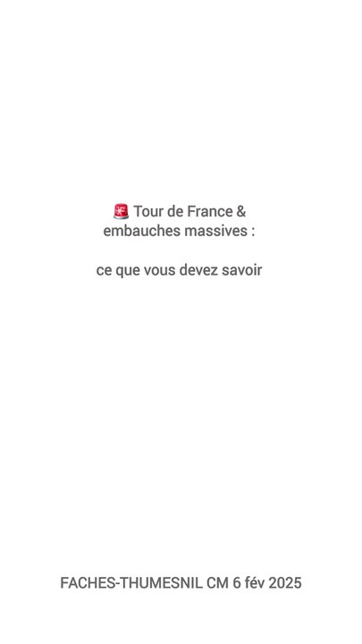 Conseil municipal du 6 février 2025 de Faches-Thumesnil : 🚨 Tour de France & embauches massives